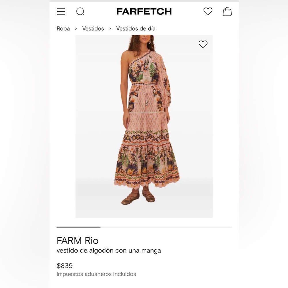 FARM Rio Pink Floral One-Shoulder Dress
